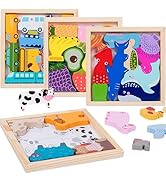 Amazon.co.jp: Shinse 木製パズル 5種類シリーズ 型はめパズル 形